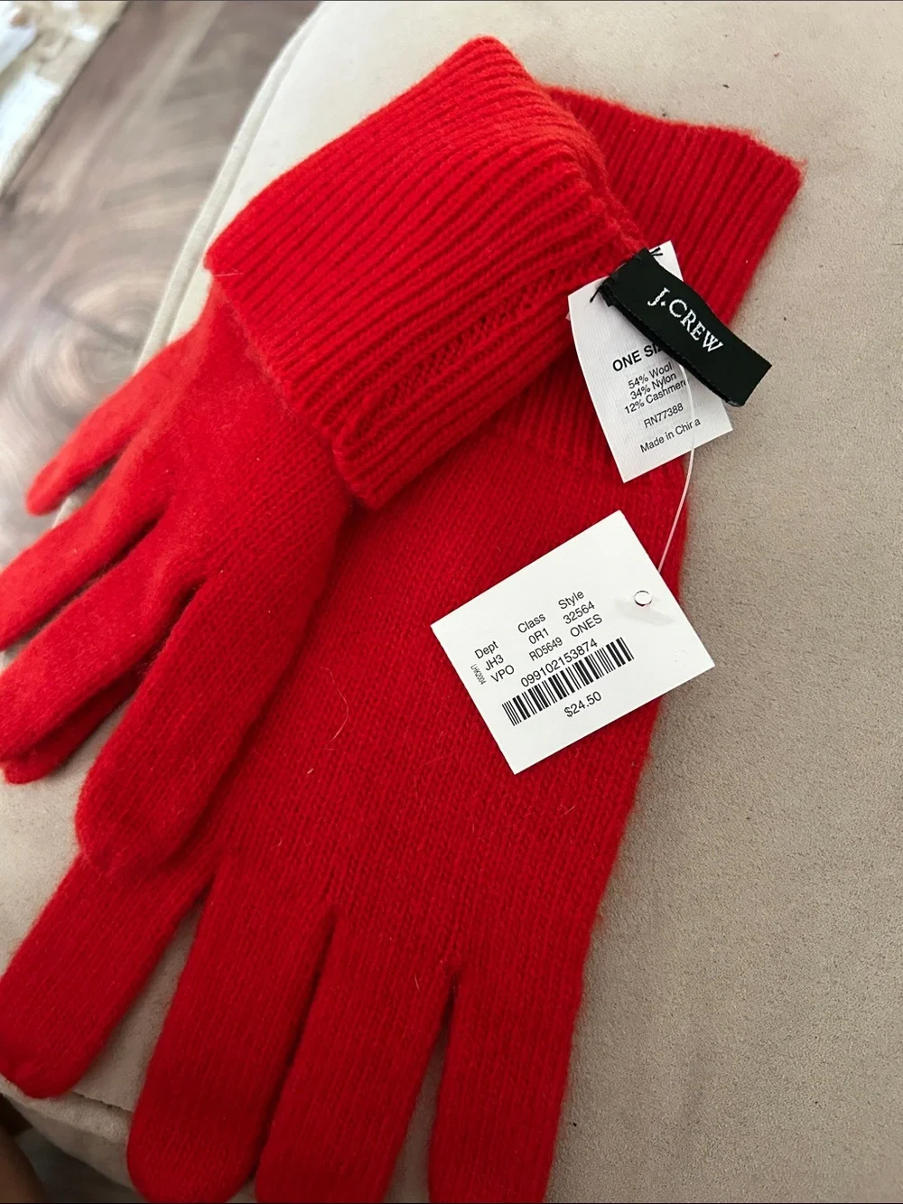 J. Crew Vibrant Red Knit Gloves